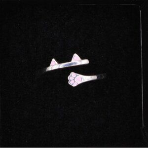 925 Sterling Silver Pet Cat Kitty Paw Ring